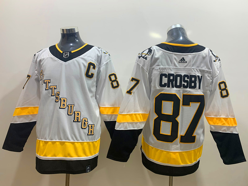 Men's Pittsburgh Penguins sidney crosby #87 White Jersey